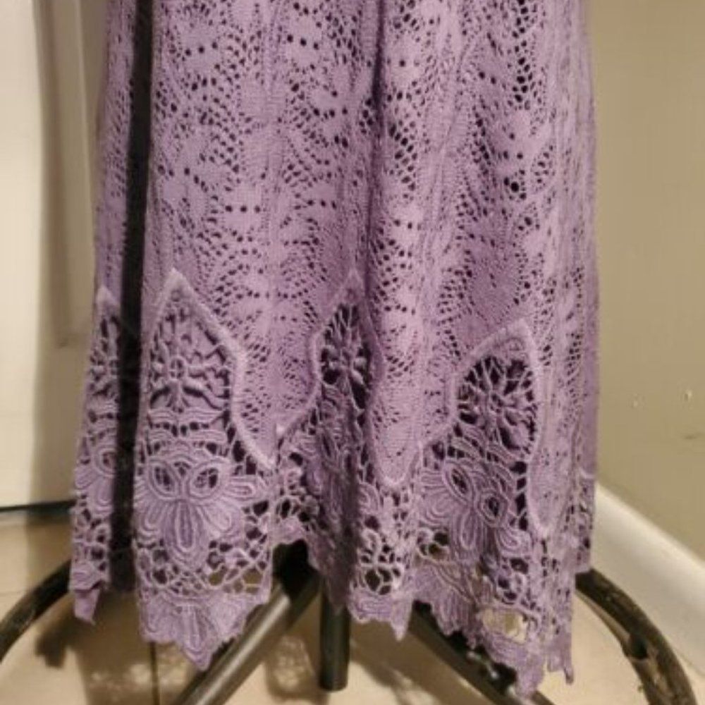 Roxberi Purple Dress size Small ASimetric Hem Pearly Buttons Closure - Picture 8 of 10